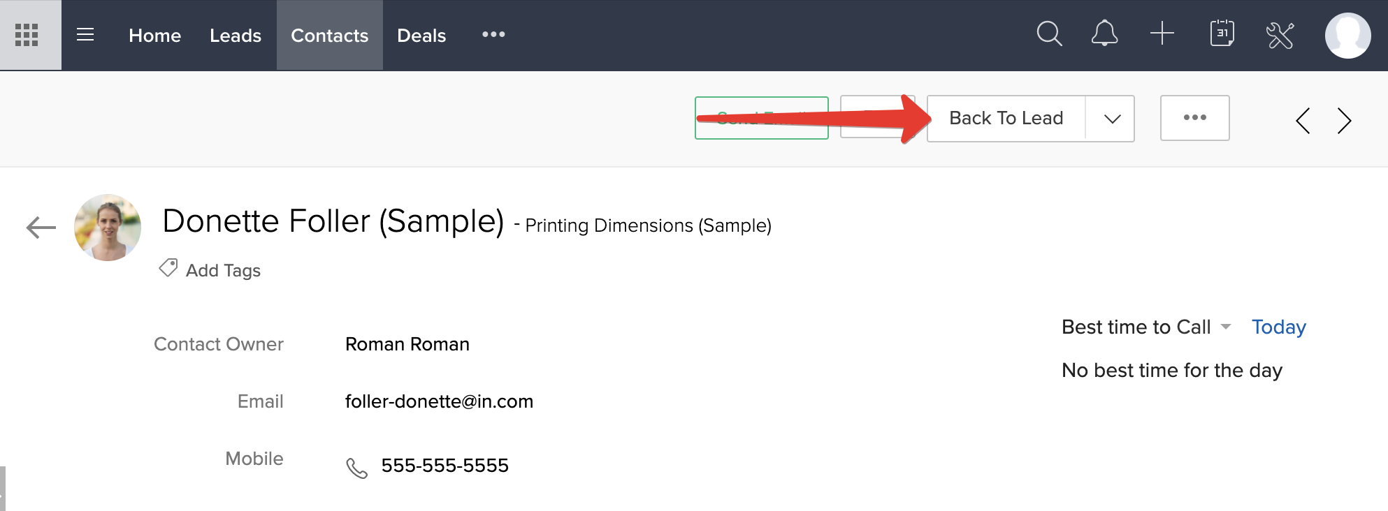 Converting a Zoho CRM Contact back to a Lead