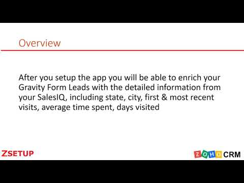 Gravity Forms to Zoho SalesIQ demo video. Watch on YouTube