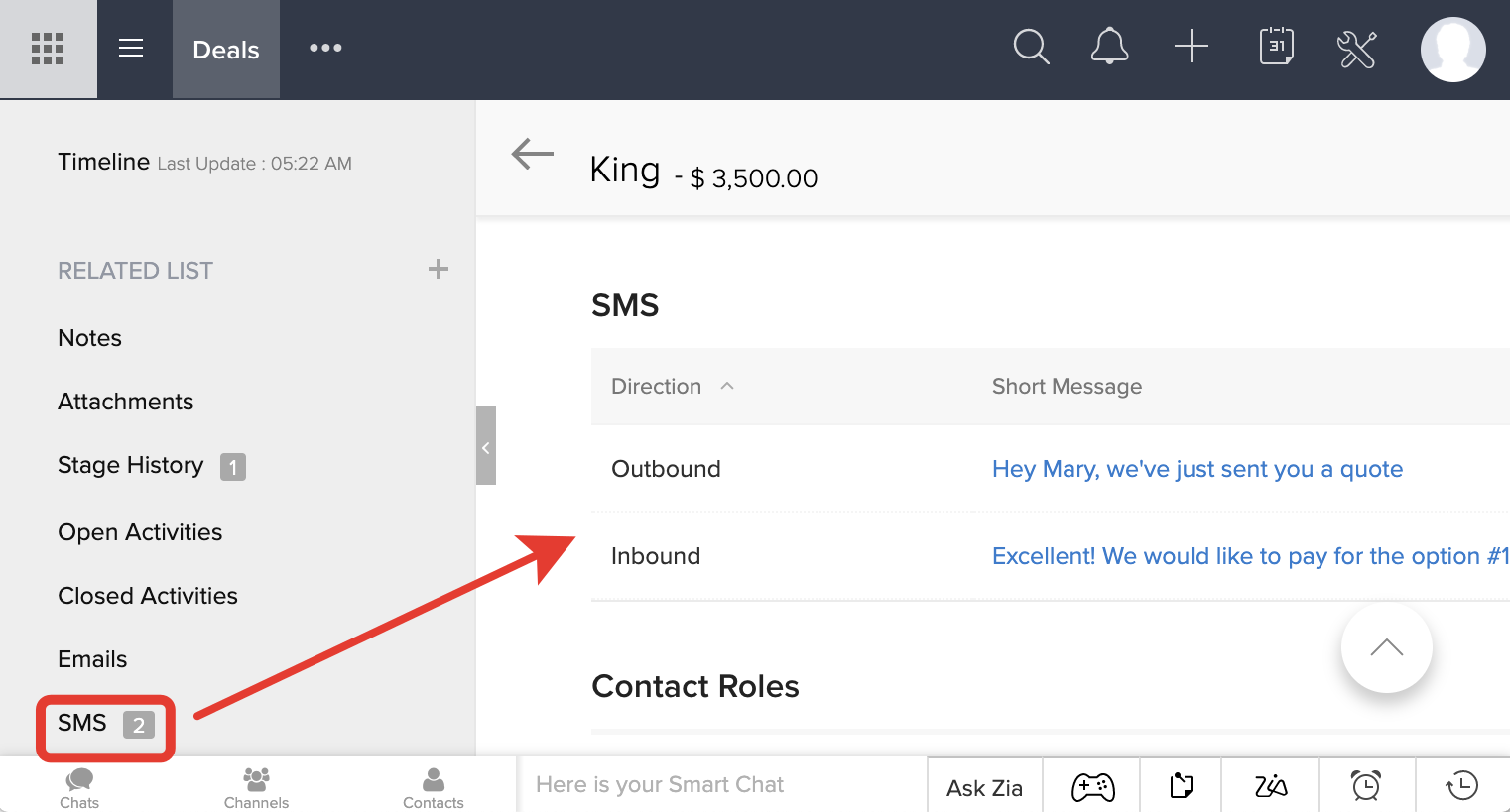 SMS for Deals and automated workflows
